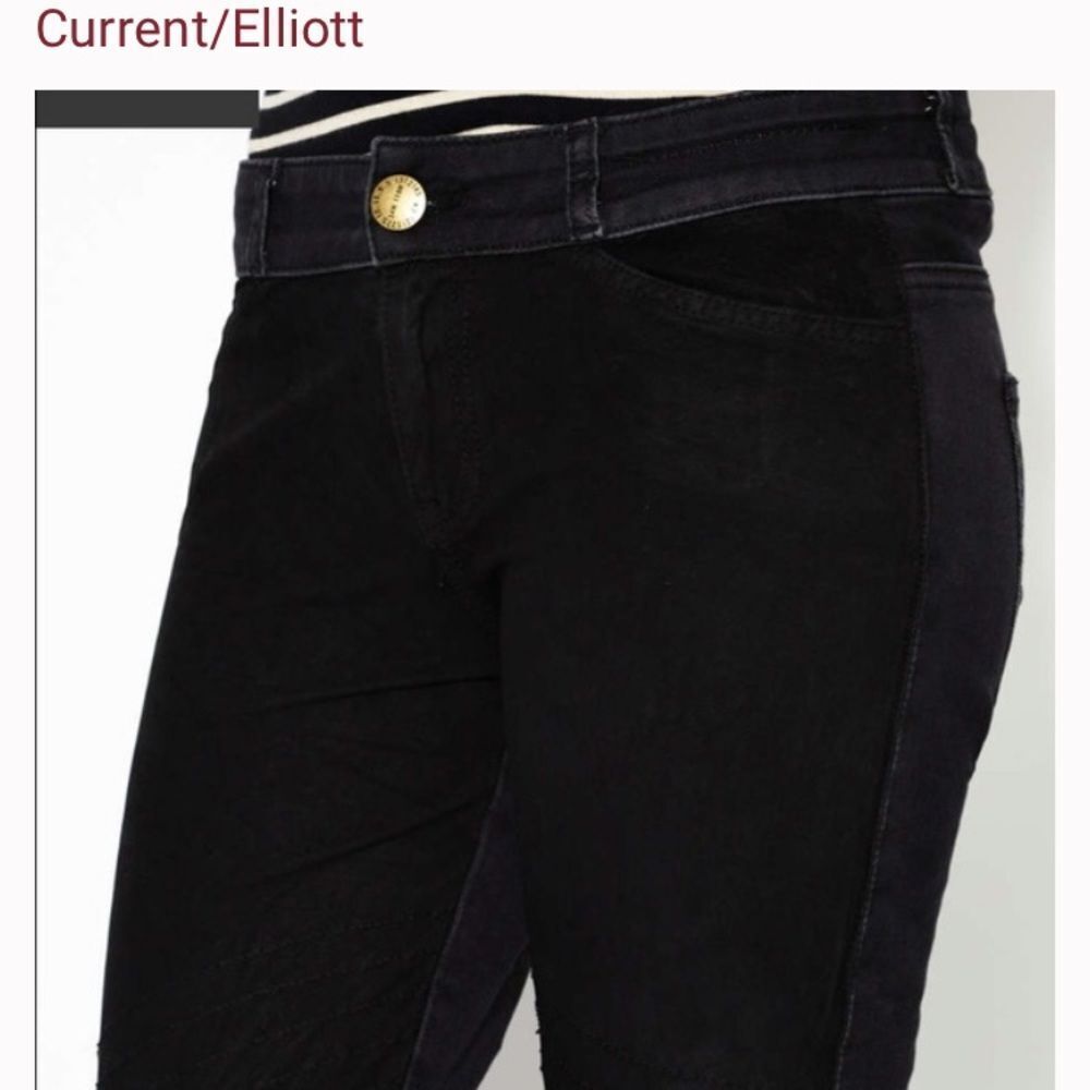 Current/Elliot | Moto black suede jeans, leather knee patches size 29 NWT $650 - Picture 4 of 11